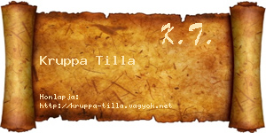Kruppa Tilla névjegykártya